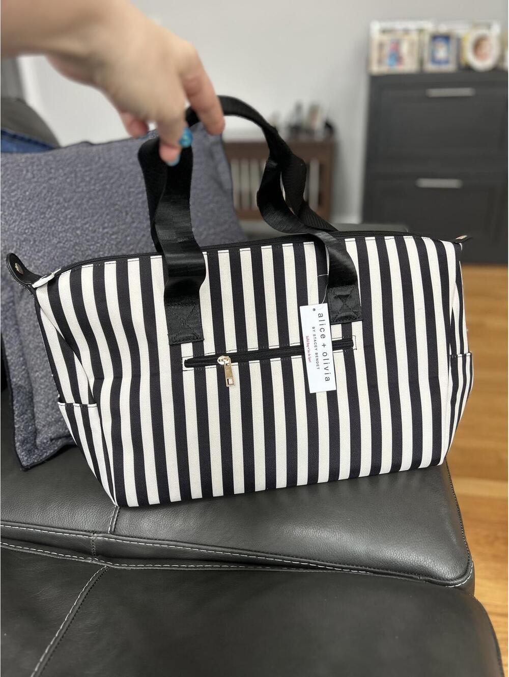 Alice + Olivia Striped Duffel Bag by Stacey Bendet